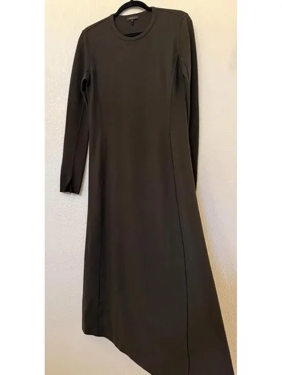 New Rag & Bone Yan Long Sleeve Wool Sweater Dress in Army Size 8 - Picture 8 of 13